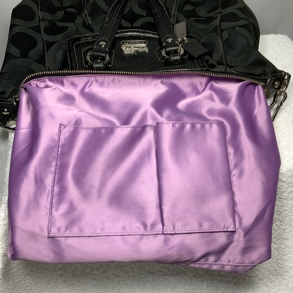 Coach Signature Black Madison Audrey Satchel Shoulder Tote - Picture 6 of 16